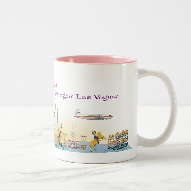 Café Em Dois Tons Caneca retro de Vegas (Direita)