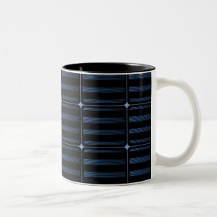Café Em Dois Tons Caneca retro dos blocos de apartamentos, azul
