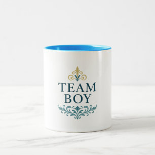 Café Em Dois Tons Caneca - Revelação de Gênero: Equipe Menino