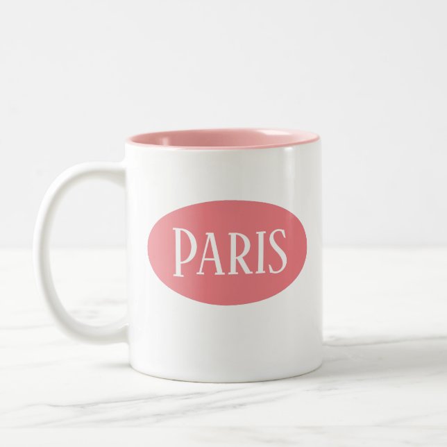 Café Em Dois Tons Caneca Rosa-rosa-branca de Paris (Esquerda)