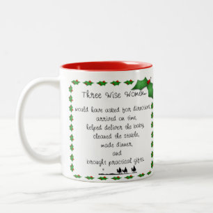 Café Em Dois Tons Caneca sábia do feriado de três mulheres