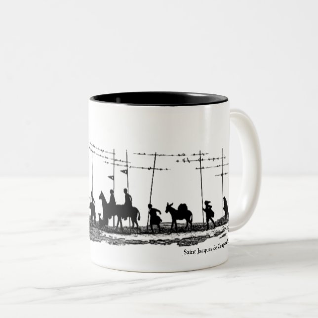 Café Em Dois Tons Caneca Saint Jacques de Compostelle Chemin (Frente Esquerda)