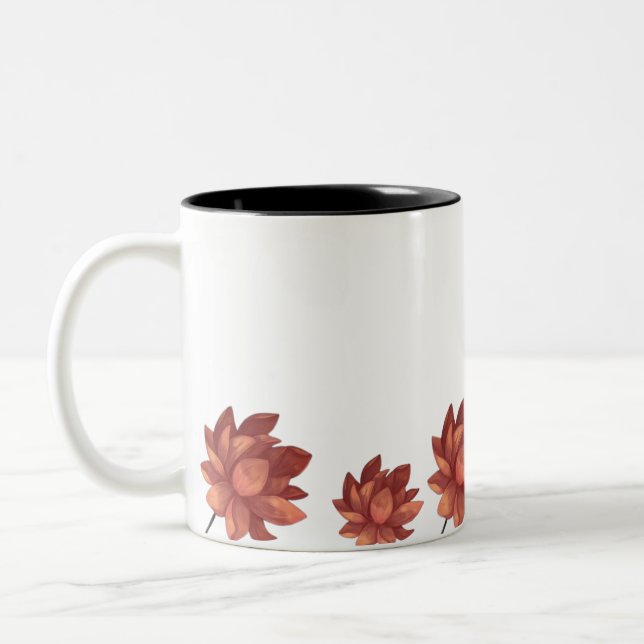 Café Em Dois Tons Caneca Serena Menina & Flor de Lótus Rosa (Esquerda)