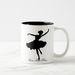 Café Em Dois Tons Caneca "Silhueta de Bailarina"