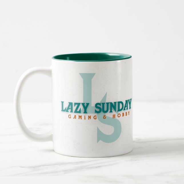 Café Em Dois Tons Caneca simples de domingo preguiçosa. (Esquerda)