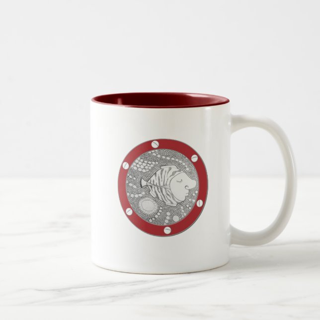 Café Em Dois Tons Caneca sonolento submarina de Bignose (marrom) (Direita)