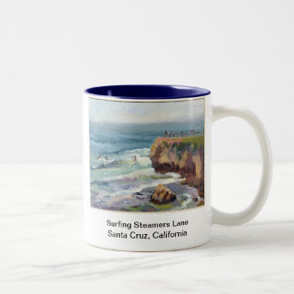 Café Em Dois Tons Caneca surfando de Santa Cruz