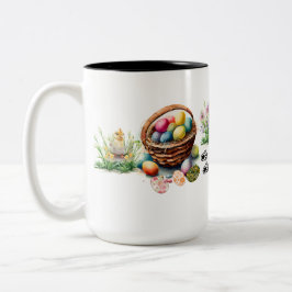 Café Em Dois Tons Caneca Trio Caprichoso de Coelhinhos de Páscoa