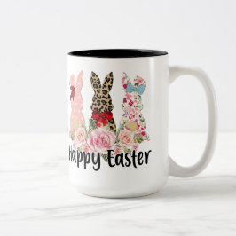 Café Em Dois Tons Caneca Trio Caprichoso de Coelhinhos de Páscoa