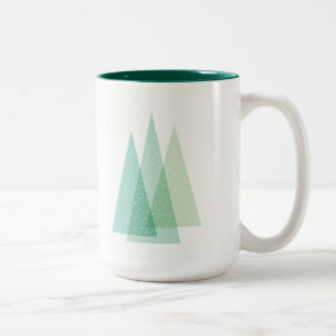 Café Em Dois Tons Caneca verde do feriado da árvore de Natal