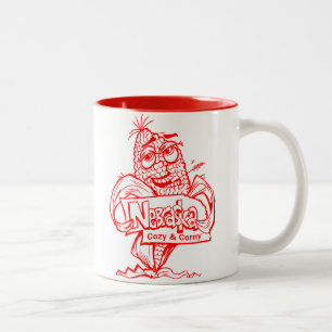 Café Em Dois Tons Caneca vermelha festiva acolhedor e foleiro de
