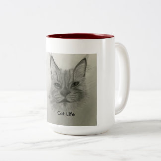 Café Em Dois Tons Caneca Vida de Gato