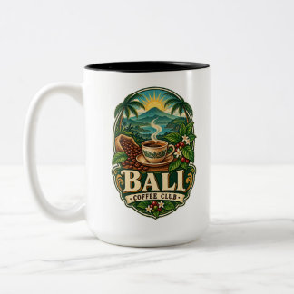 Café Em Dois Tons Caneca Vintage Bali Coffee Club de Duas Cores