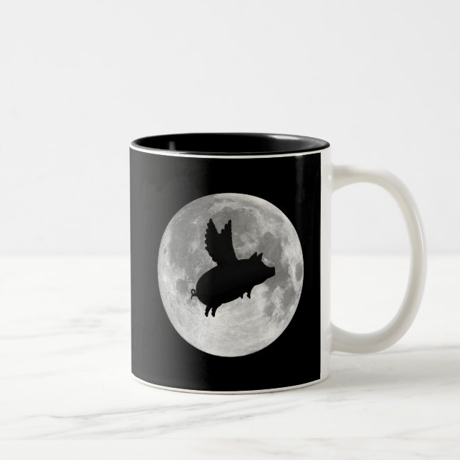 Café Em Dois Tons caneca voadora de lua cheia (Direita)