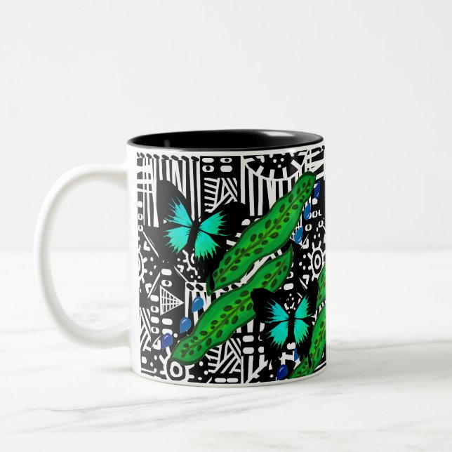 Café Em Dois Tons Caneta de Cascavel e caneca de borboletas (Esquerda)