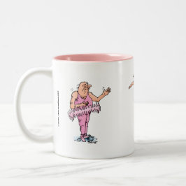Café Em Dois Tons Caras de gordura na caneca cor-de-rosa Balé