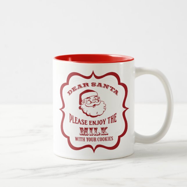 Café Em Dois Tons Caros Papais noeis, caneca de leite (Direita)