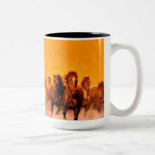 Café Em Dois Tons Cavalos - Caneca de Café, Chá