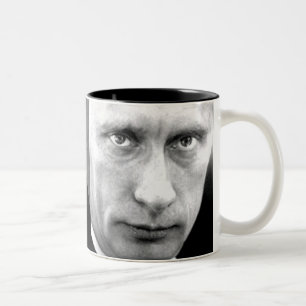 Café Em Dois Tons CB caneca divertida de Putin e de Rasputin