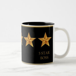 Café Em Dois Tons Chefe 5 Caneca Preta de 5 Estrelas