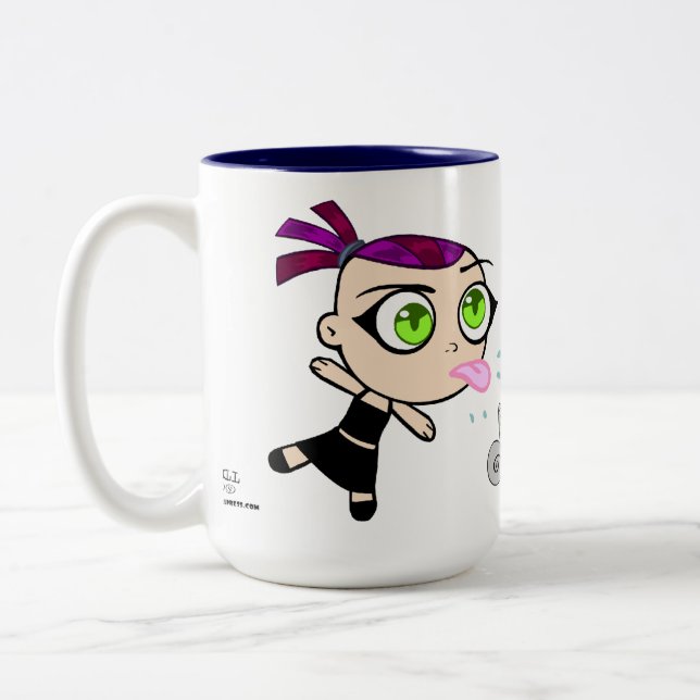 Café Em Dois Tons Chibi espumoso & caneca de Germana (Esquerda)