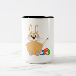 Café Em Dois Tons Coelhinho de Páscoa, duas caneca tonta.