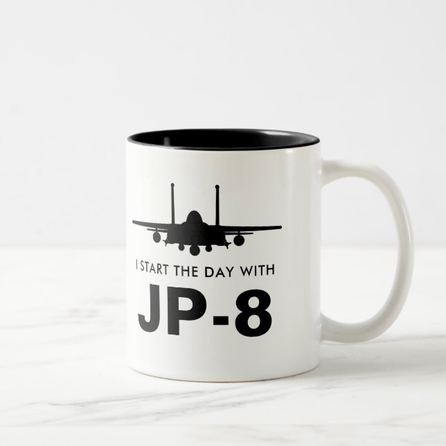 Café Em Dois Tons Comece o dia com a caneca de Eagle da greve JP-8 (Direita)
