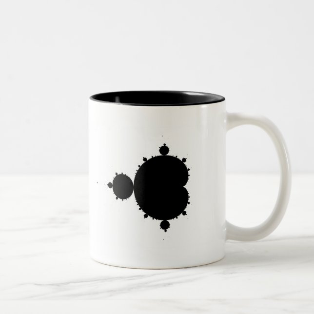 Café Em Dois Tons Conjunto Original De Mandelbrot 01 - Caneca Fracta (Direita)
