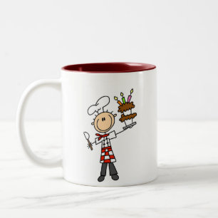 Café Em Dois Tons Cozinheiro chefe com a caneca do bolo de