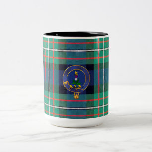 Café Em Dois Tons Crachá de clã Ferguson e caneca tartan