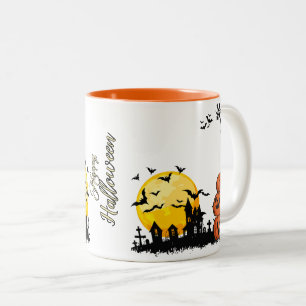 Café Em Dois Tons Crie a sua própria caneca de Dia das Bruxas de Cor
