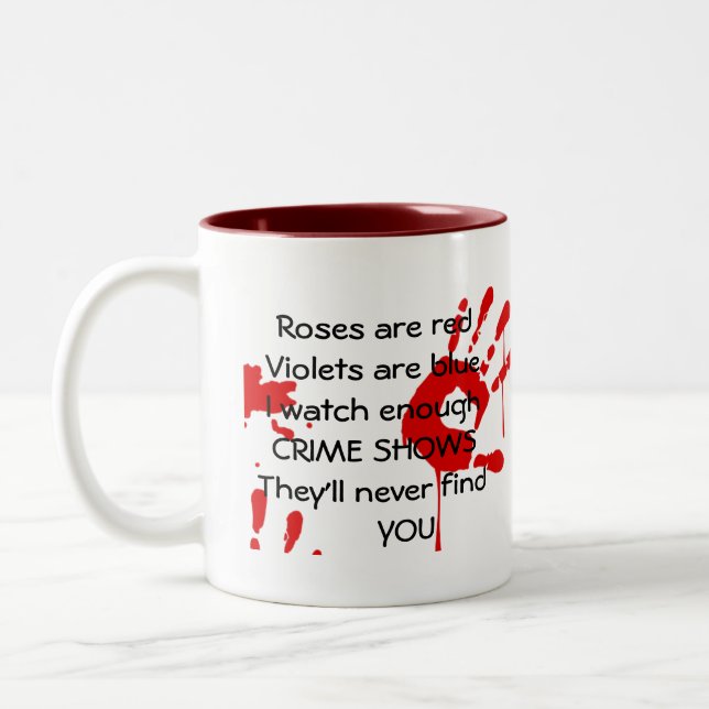 Café Em Dois Tons Crime de horror mostra caneca (Esquerda)