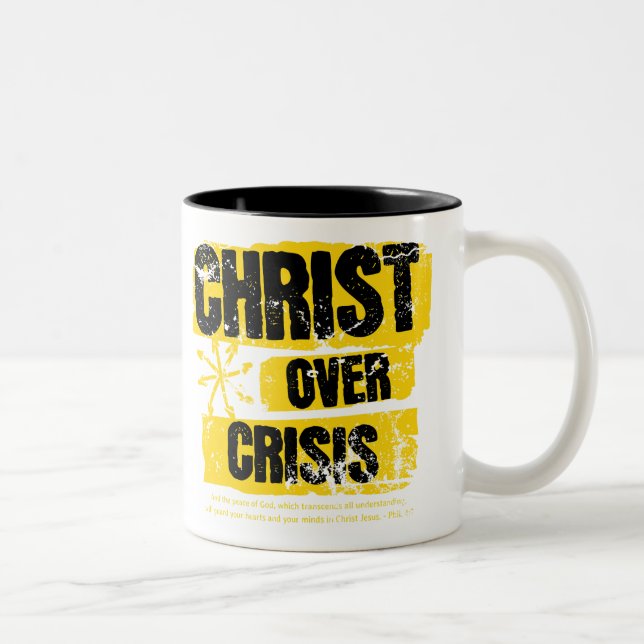 Café Em Dois Tons Cristo sobre a caneca de crise (Direita)