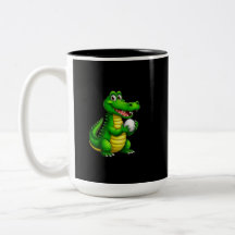Crocodilo Fofo Fique Selvagem Caneca Preta – De An