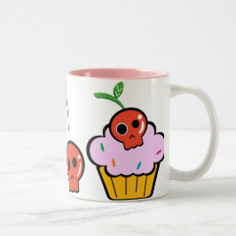 Café Em Dois Tons Cupcake mau e caneca má de Cherrys