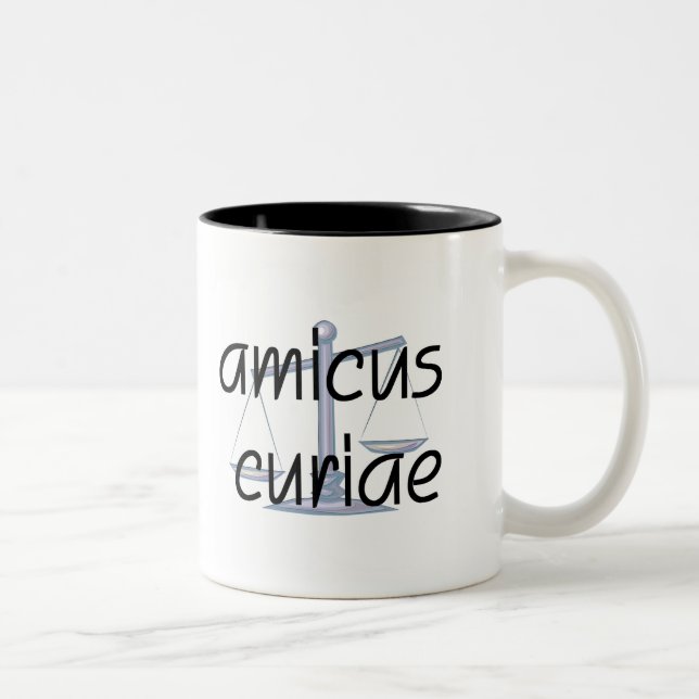 Café Em Dois Tons Cúrias de Amicus.  Caneca do advogado com frase (Direita)