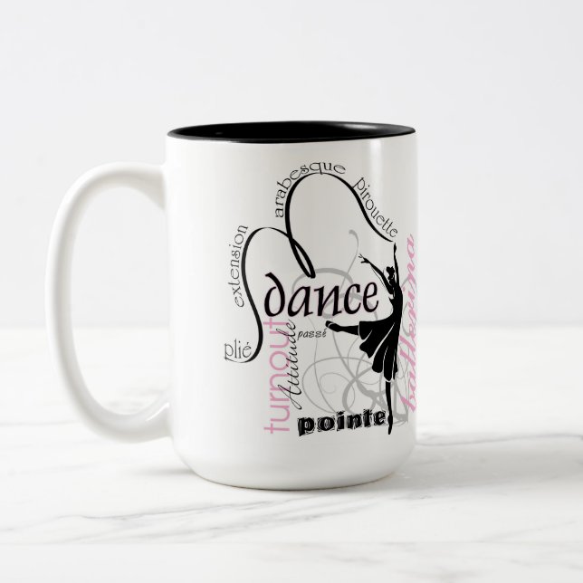 Café Em Dois Tons Dança na caneca de Pointe (Esquerda)