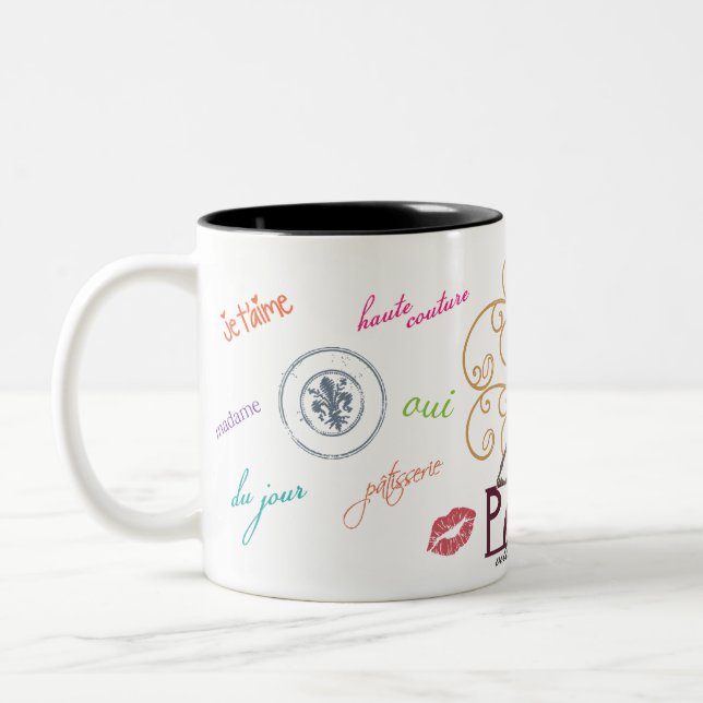 Café Em Dois Tons De "cidade Paris caneca do amor" (Esquerda)