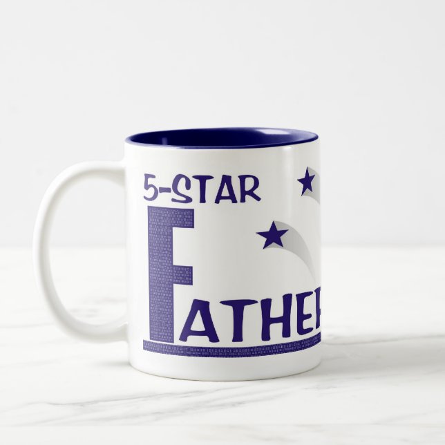Café Em Dois Tons de cinco estrelas Pai--law© na caneca (Esquerda)