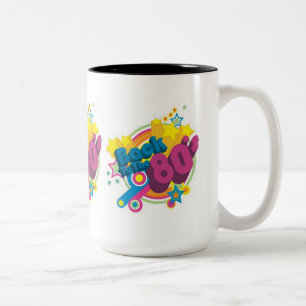 Café Em Dois Tons De volta à caneca retro do anos 80 do anos 80