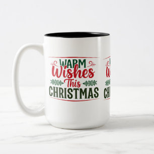 Café Em Dois Tons Desejos Quentes Neste Natal - Caneca de Duas Cores