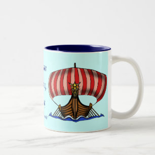 Café Em Dois Tons Design da caneca do navio de Viking