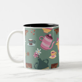 Café Em Dois Tons Design de caneca clássica 