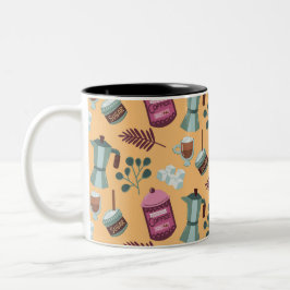 Café Em Dois Tons Design de caneca clássico 