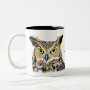 Café Em Dois Tons design de caneca de coruja