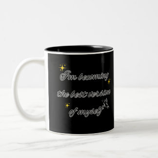 Café Em Dois Tons Design de caneca de cotação motivacional