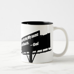 Café Em Dois Tons Deus diz para parar com a caneca de Outdoor