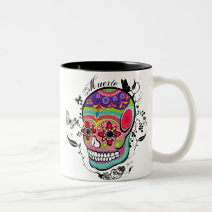 Café Em Dois Tons Dia de Muerte da caneca inoperante da ilustração