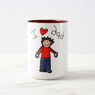 Café Em Dois Tons Dia de os pais "I Love Pai", duas caneca tonta.Doi
