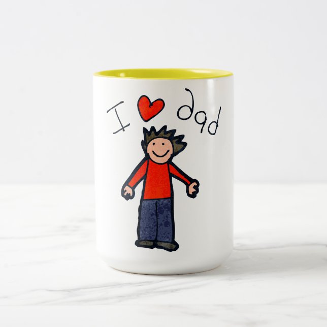 Café Em Dois Tons Dia de os pais "I Love Pai" duas caneca tonta. Doi (Centro)